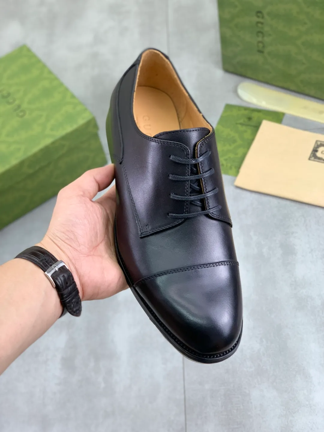 Men's men's shoes 💰P640 [New style] Water dyed cowhide 💰💎💎💎 [Gucci] GUCCI high-end men's formal business leather shoes, original order 1:1! Original imported high-end open-edge beaded calfskin, original metal buckle, imported first-layer cowhide lining for feet. Original high-end outsole, men's shoe size: 39-44 (45 customized) black and brown colors available